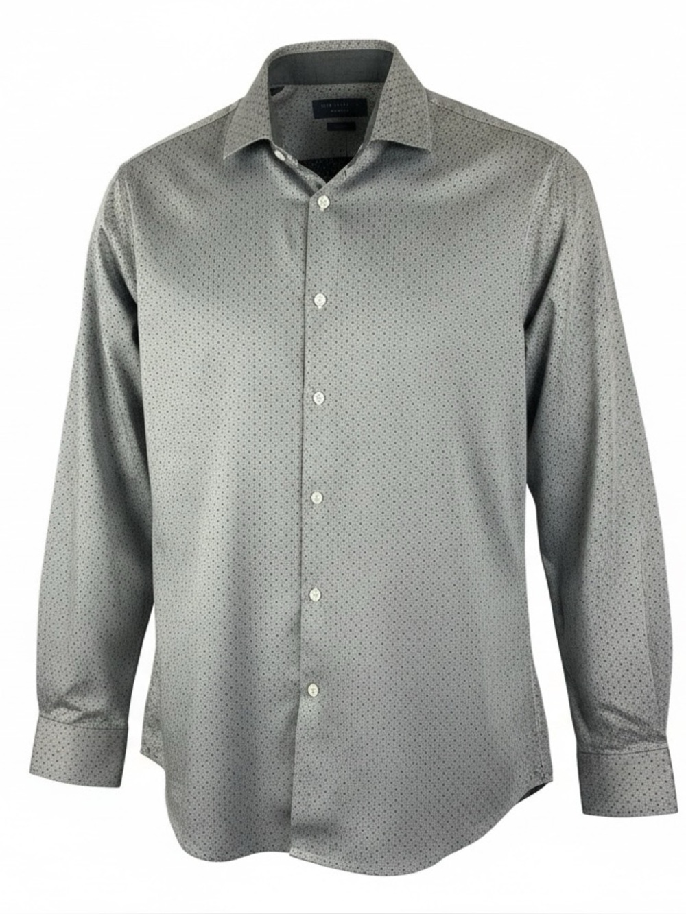 PERRY ELLIS Men's Gray Dotted Dress Shirt. Size. 16.5 34/35